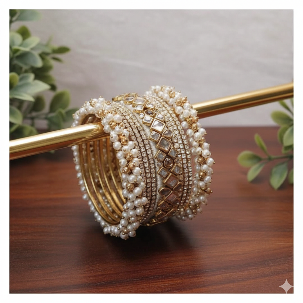 Gajra & Silk Kara Set