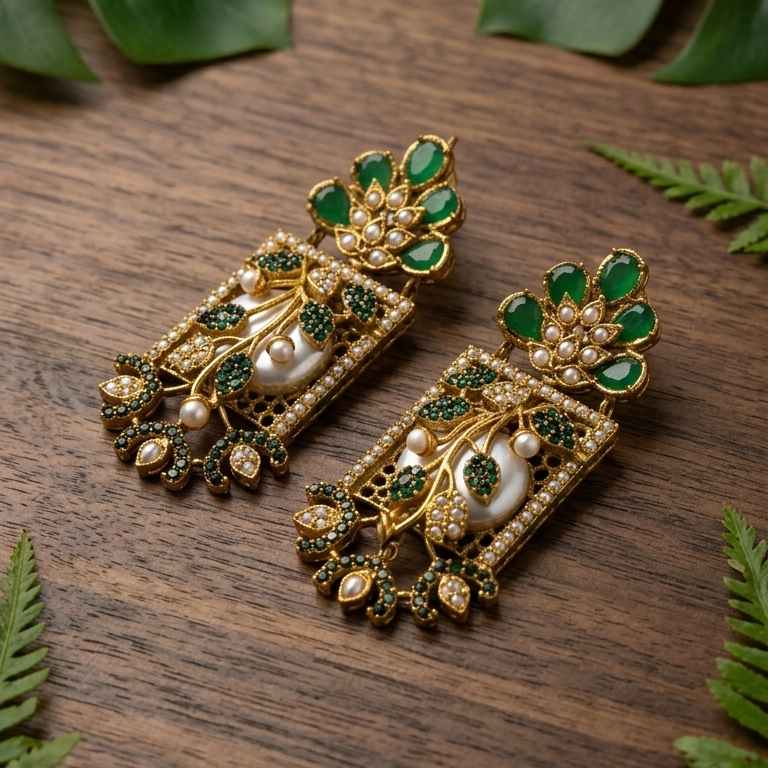 Nooré Zehra – Turkish Inspired Earrings (Green)