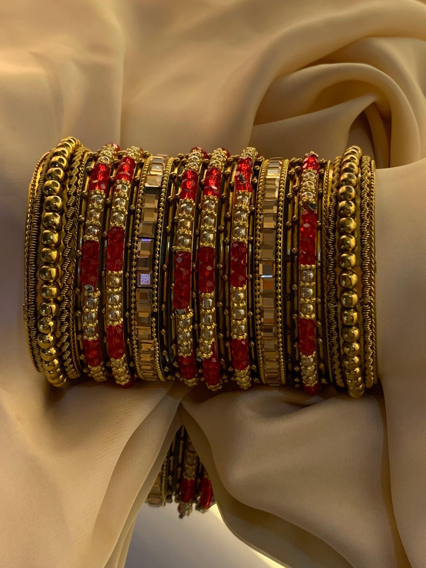 Golden Metal Bangle Set