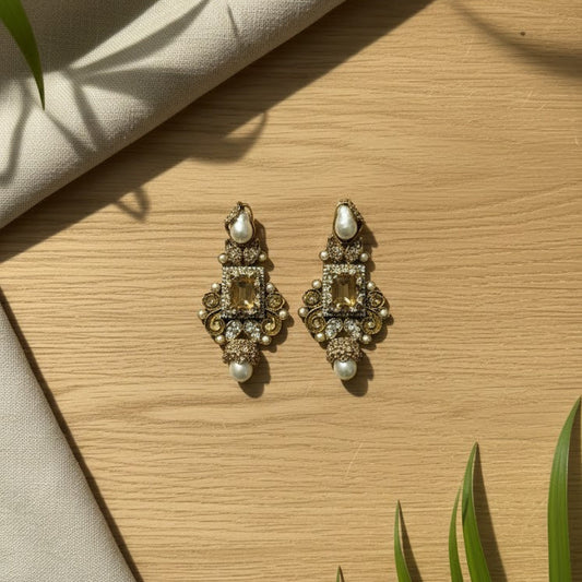 Esra Shine Earrings - Champange