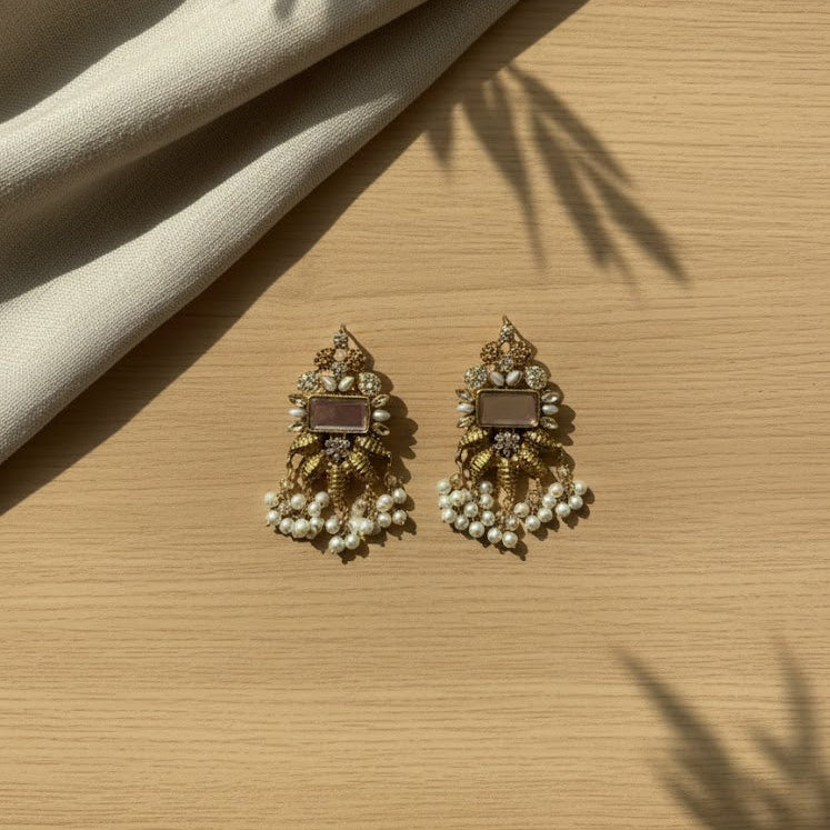 Nisa Élan Earrings - Champagne