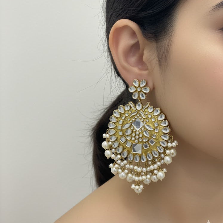 Oversize Kundan earrings