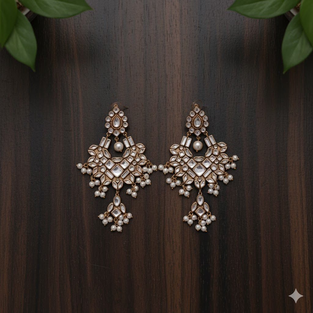 Rajwada Pearl kundan Set