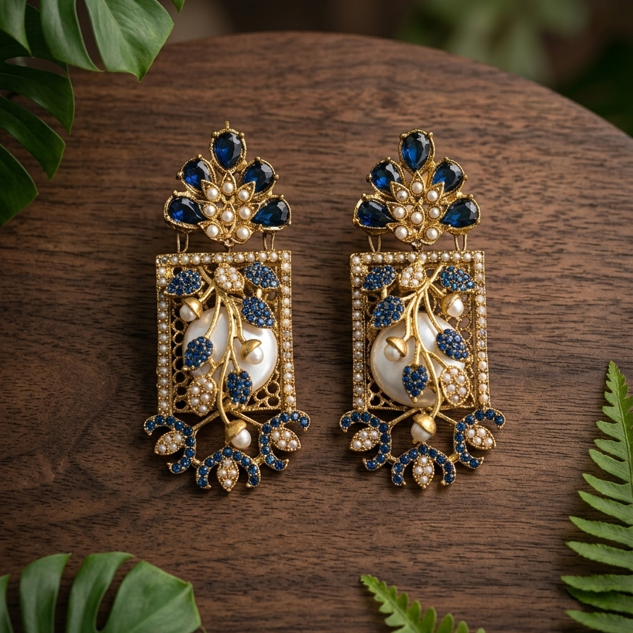 Nooré Zehra – Turkish Inspired Earrings (Blue)