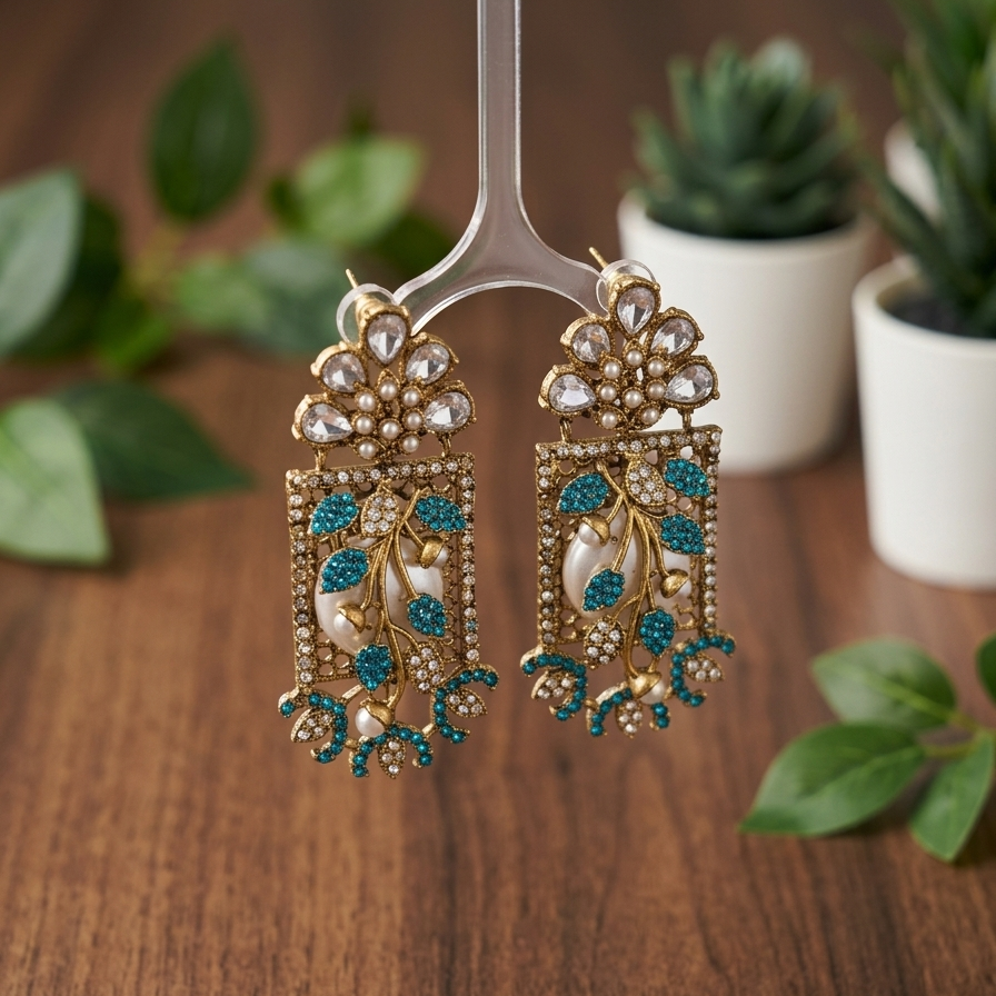 Nooré Zehra – Turkish Inspired Earrings (Ferozi)
