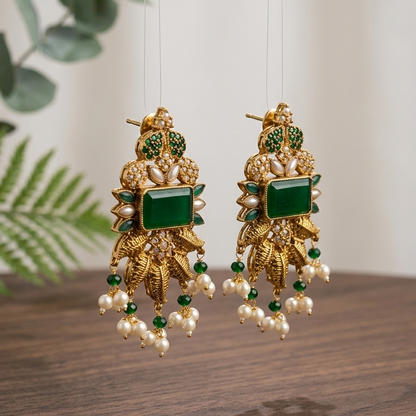 Nisa Élan Earrings - Bottle Green