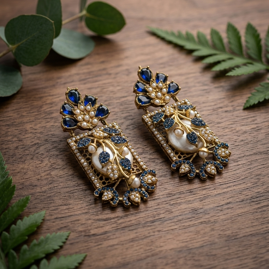 Nooré Zehra – Turkish Inspired Earrings (Blue)