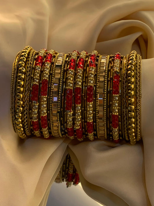 Golden Metal Bangle Set