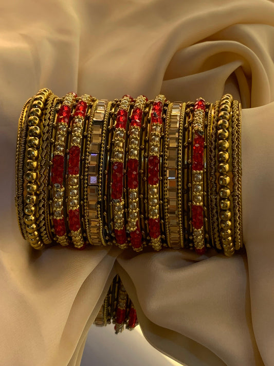 Golden Metal Bangle Set