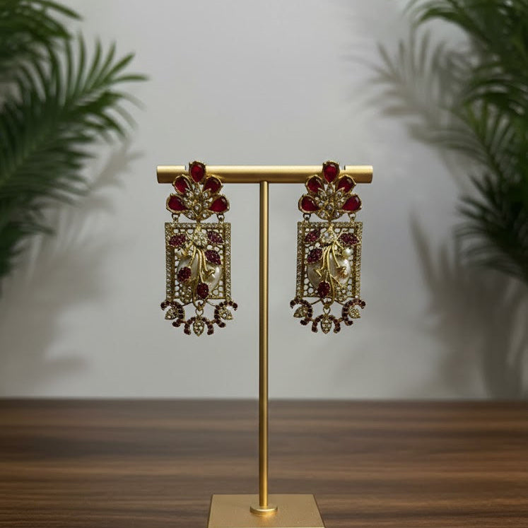Nooré Zehra – Turkish Inspired Earrings (Mehroon)
