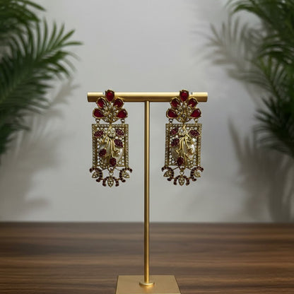 Nooré Zehra – Turkish Inspired Earrings (Mehroon)
