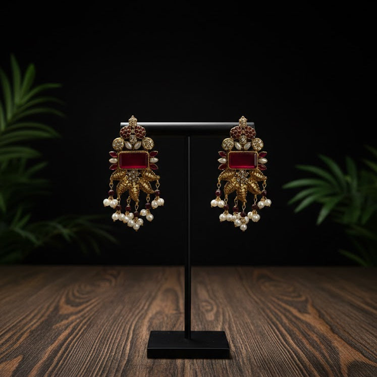 Nisa Élan Earrings - Mehroon