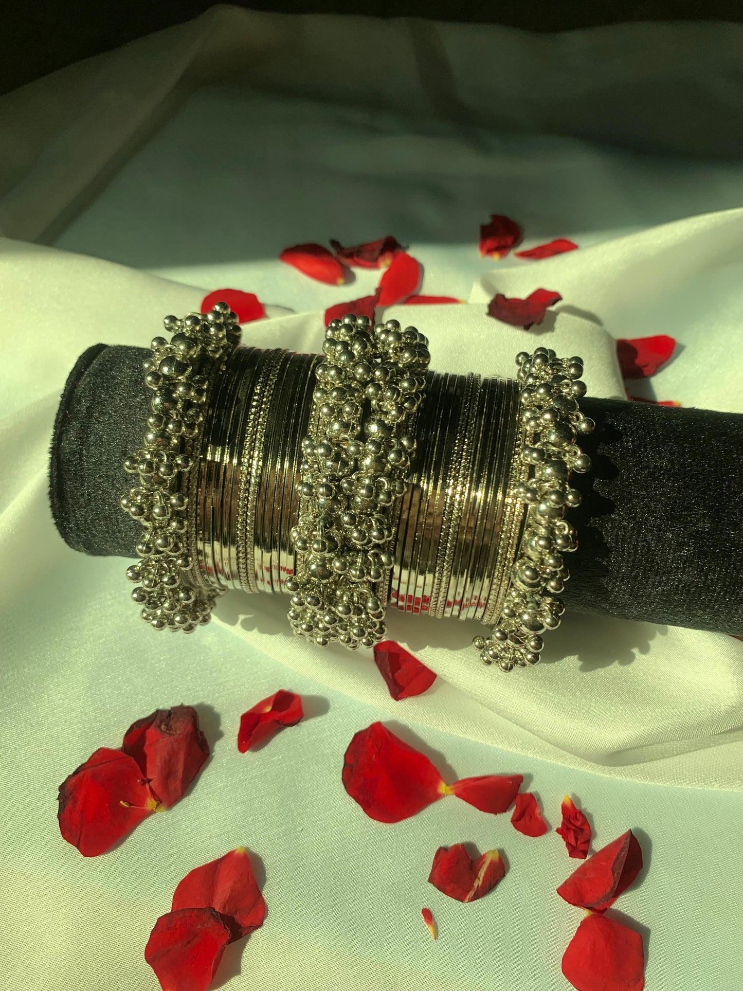 Noorani Charm Bangles - Silver