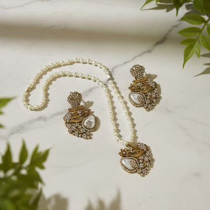 Sultan Pearl Noor Turkish Pendant & Earrings