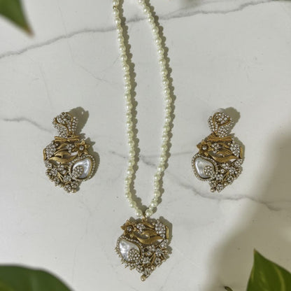 Sultan Pearl Noor Turkish Pendant & Earrings