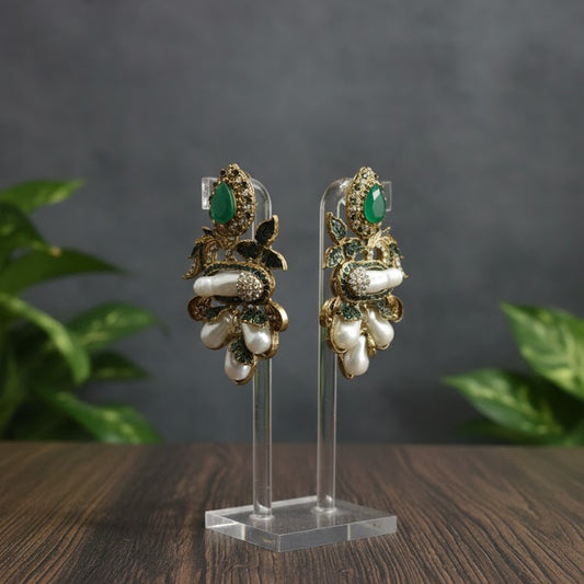 Emerald Turkish earrings