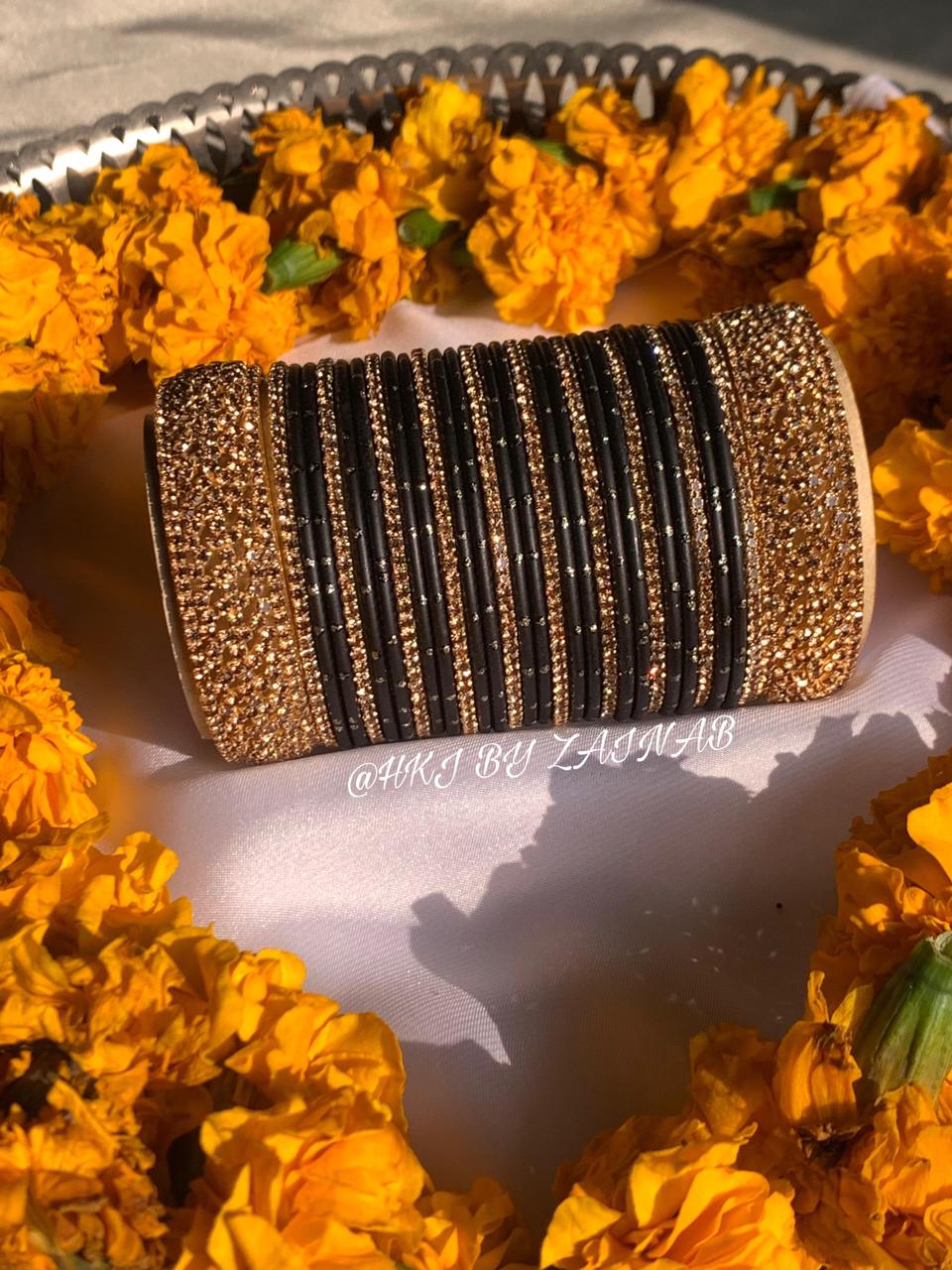 Noir Gold Luxe Bangles