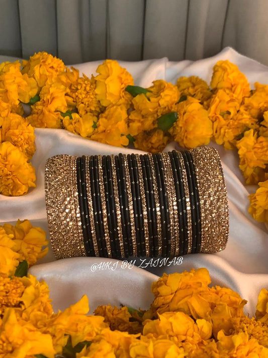 Noir Gold Luxe Bangles