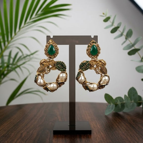 Sultana Mehroon Drop Earrings