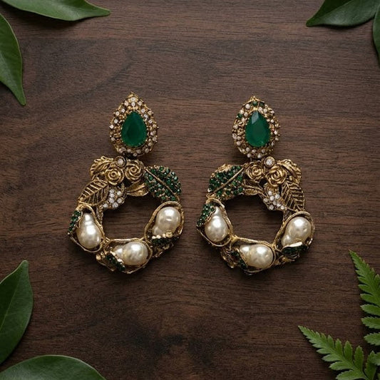 Sultana Mehroon Drop Earrings