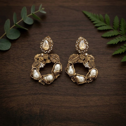 Sultana Mehroon Drop Earrings