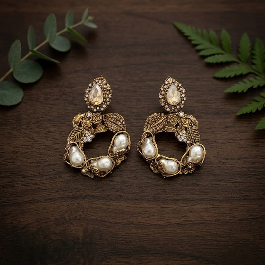 Sultana Mehroon Drop Earrings