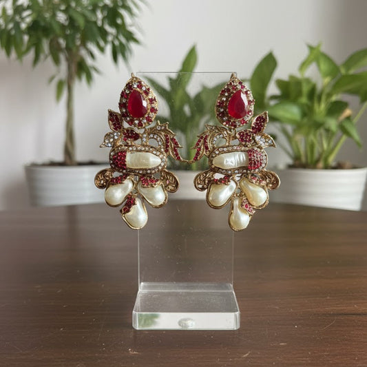 Mehroon Turkish Drop Earrings