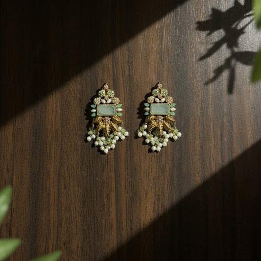 Nisa Élan Earrings - Lime Green
