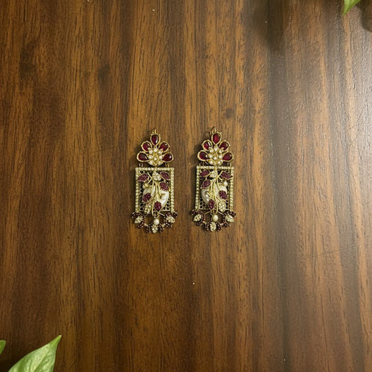 Nooré Zehra – Turkish Inspired Earrings (Mehroon)