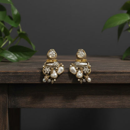 Aurielle Pearl Gold Turkish Earrings