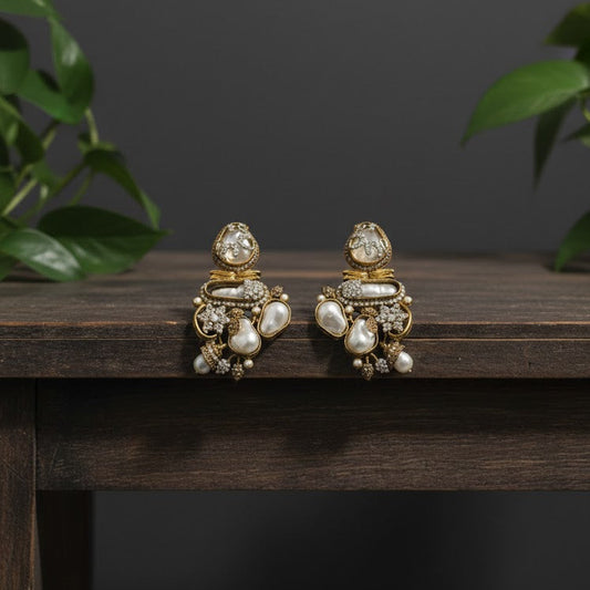 Aurielle Pearl Gold Turkish Earrings