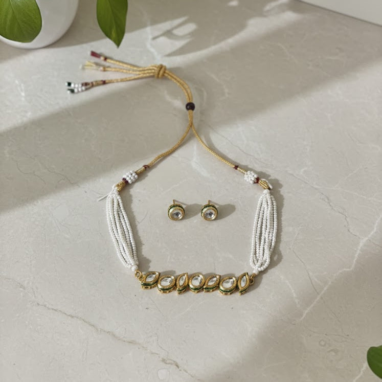 Ayzal Minimal Polki Kundan Set