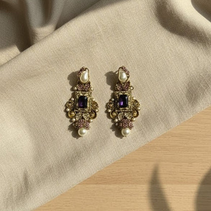 Esra Shine Earrings - Purple