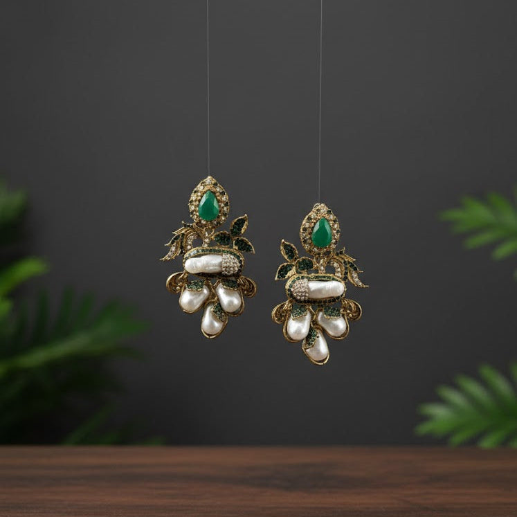 Emerald Turkish earrings